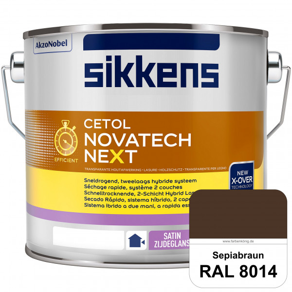 Cetol Novatech neXt (RAL 8014 Sepiabraun) Schnelltrocknende Hybrid-Lasur mit höchster Wetterbeständi