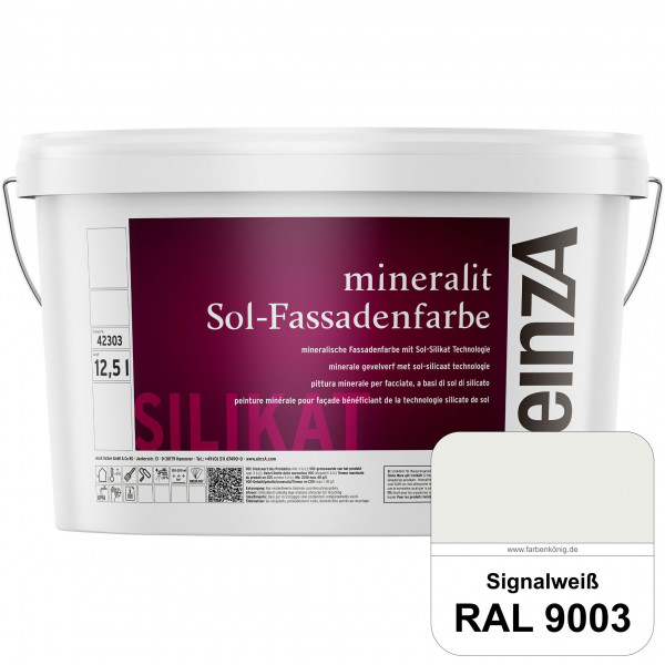einzA mineralit Sol Fassadenfarbe (RAL 9003 Signalweiß) mineralische Fassadenfarbe mit Sol-Silikat T