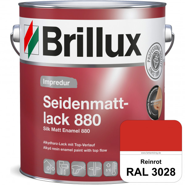 Impredur Seidenmattlack 880 (RAL 3028 Reinrot) für Holz- oder Metallflächen innen & außen