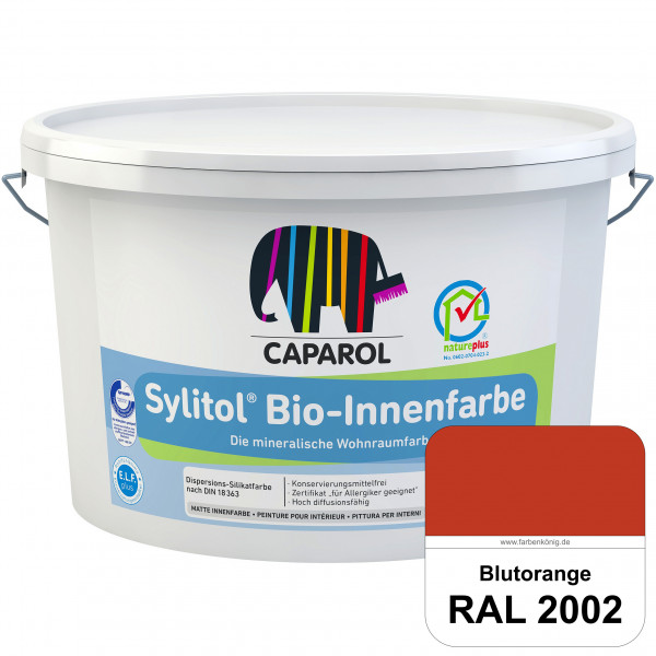 Sylitol® Bio-Innenfarbe (RAL 2002 Blutorange) Innenfarbe auf Silikatbasis  für Allergiker