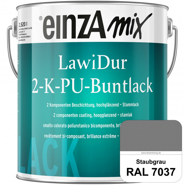 einzA LawiDur 2-K-PU-Buntlack - Hochglanz (RAL 7037 Staubgrau)