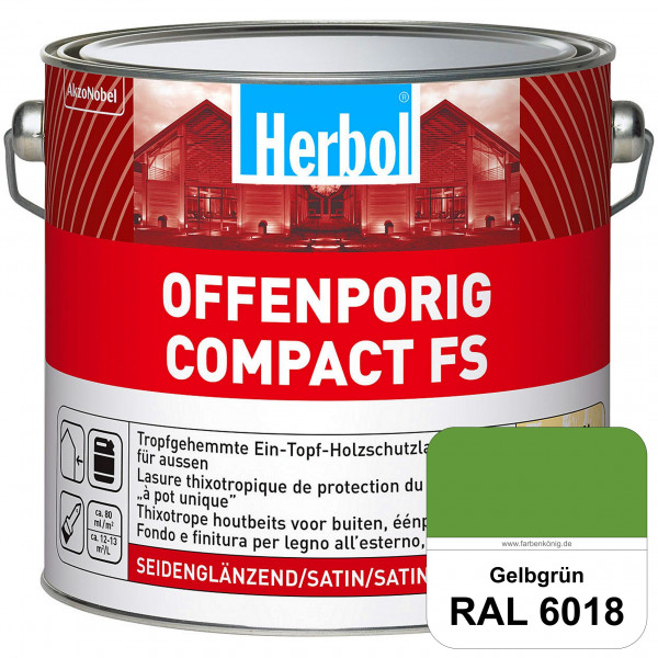 Offenporig Compact FS (RAL 6018 Gelbgrün) Rationelle & thixotrope Ein-Topf-Holzlasur (außen)