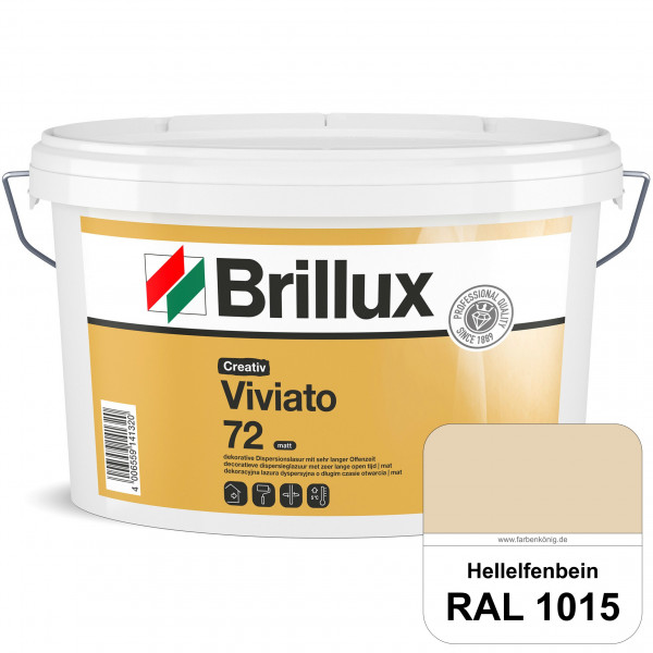 Creativ Viviato 72 (RAL 1015 Hellelfenbein) Tuchmatte Dispersionslasur für die dekorative Wandgestal