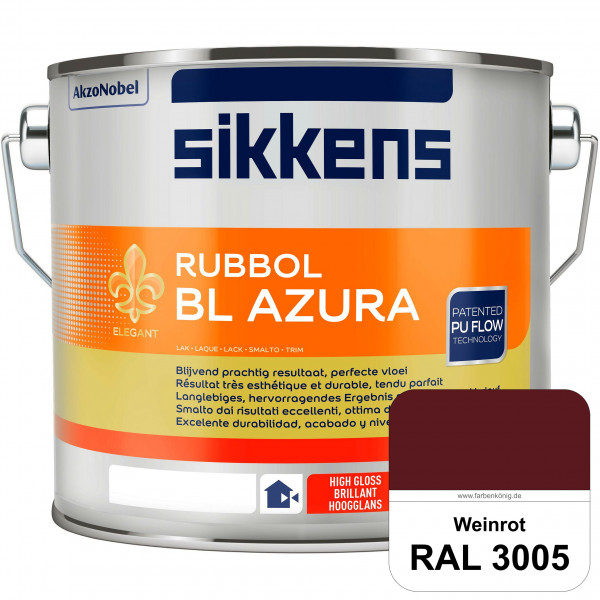 Rubbol BL Azura (RAL 3005 Weinrot) PU-Hochglanzlack (wasserbasiert) innen & außen