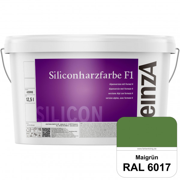 einzA Siliconharzfarbe F1 (RAL 6017 Maigrün) Universal Siliconharz-Fassadenfarbe, kalkmatt, wetterbe
