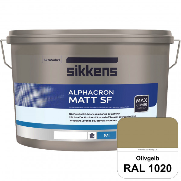 Alphacron Matt SF (RAL 1020 Olivgelb) stumpfmatte & hochwertige Premium-Wandfarbe (innen)