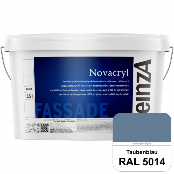 einzA Novacryl (RAL 5014 Taubenblau) Reinacrylat-Fassadenfarbe, seidenmatt