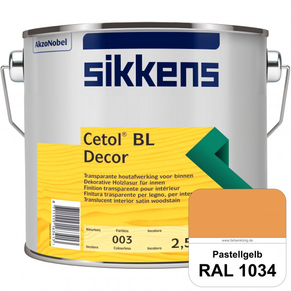 Cetol BL Decor (RAL 1034 Pastellgelb) wasserbasierte & seidenglänzende Dünnschichtlasur für innen