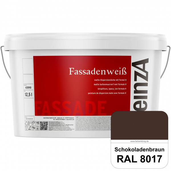 einzA Fassadenweiß (RAL 8017 Schokoladenbraun) Sil-Fassadenfarbe gegen Schmutz & Vergrünung