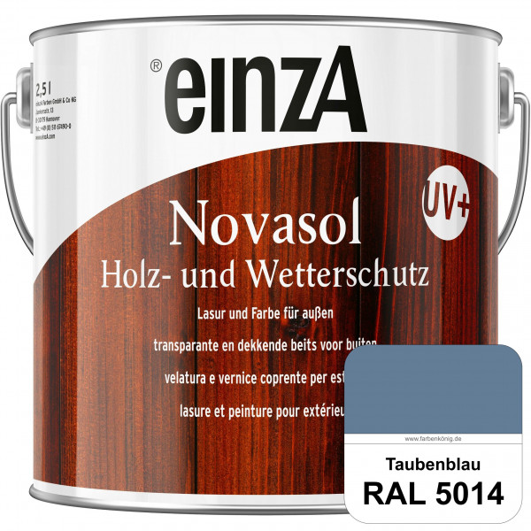 einzA Novasol HW Lasur (RAL 5014 Taubenblau) Lasierender Wetterschutz für außen