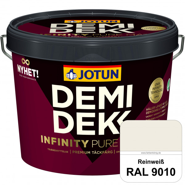 DEMIDEKK Infinity Pure Matt - Deckende, matte Holzfarbe (RAL 9010 Reinweiß)