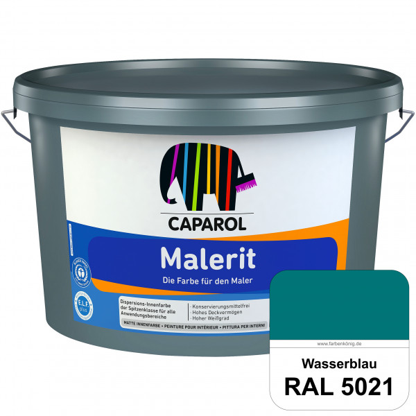 Malerit E.L.F. (RAL 5021 Wasserblau) matte Innenfarbe für Neu- & Renovierungsanstriche