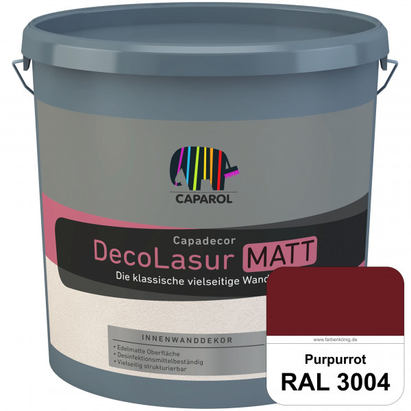 Capadecor DecoLasur Matt (RAL 3004 Purpurrot) Matte Lasurfarbe auf Dispersionsbasis (innen)