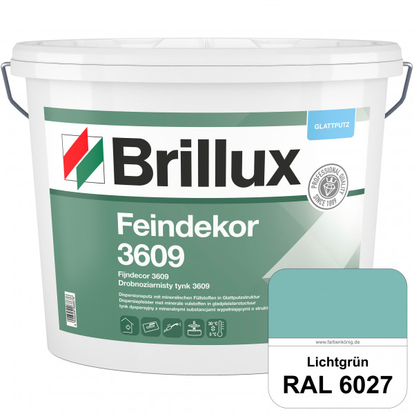 Feindekor ELF 3609 (RAL 6027 Lichtgrün) Glattputz nach DIN EN 15824 zur Erzielung dekorativer und st