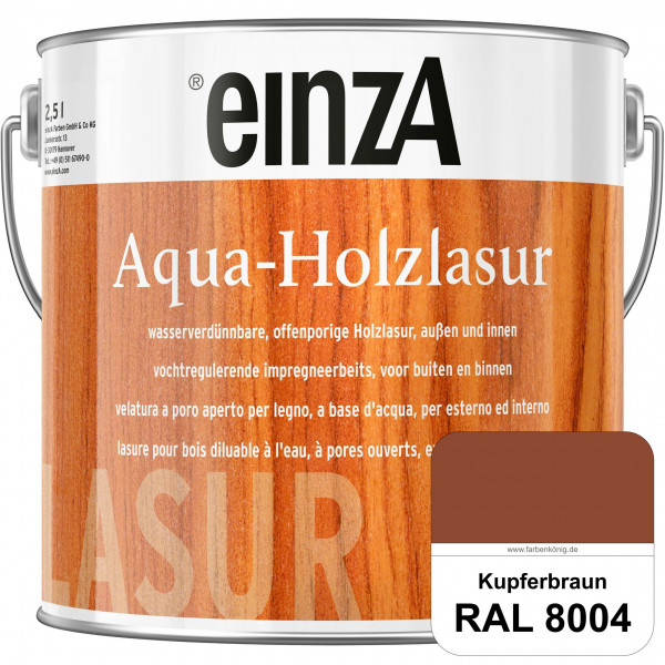 einzA Aqua-Holzlasur (RAL 8004 Kupferbraun) wasserverdünnbare offenporige Holzlasur für Holzbauteile