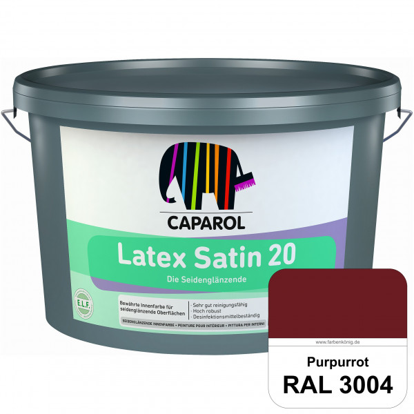 Latex Satin 20 (RAL 3004 Purpurrot) strapazierfähige seidenglänzende Latexfarbe (Innen)