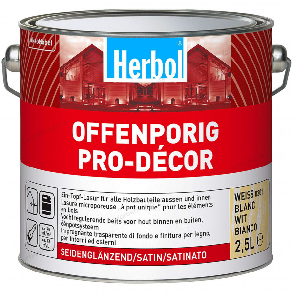 Herbol Offenporig Pro-Décor (B-Ware) - 1 Liter (8405 Nussbaum - Offenporing ProDecor Holz)