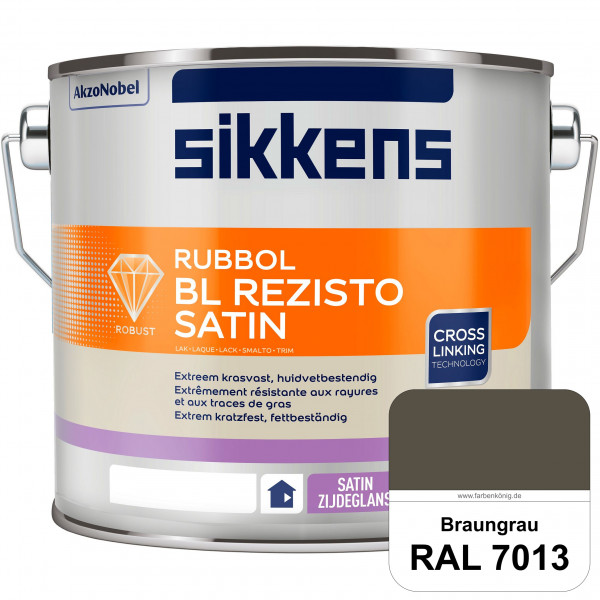 Rubbol BL Rezisto Satin (RAL 7013 Braungrau) seidenglänzender und strapazierfähiger Lack (wasserbasi