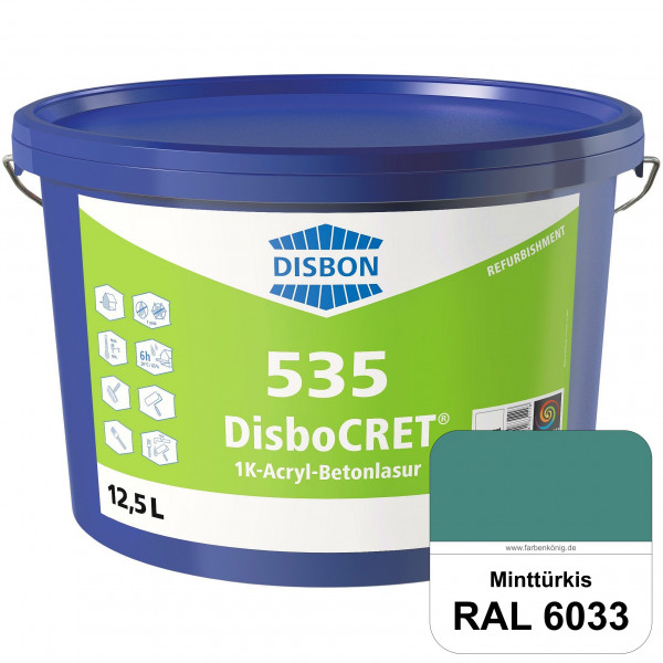 DisboCRET 535 1K-Acryl-Betonlasur (RAL 6033 Minttürkis) Schutzbeschichtung für Beton im Außenbereich