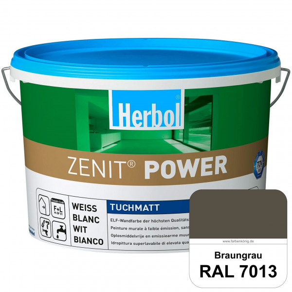 Herbol Zenit Power (RAL 7013 Braungrau) Superdeckende ELF-Wandfarbe
