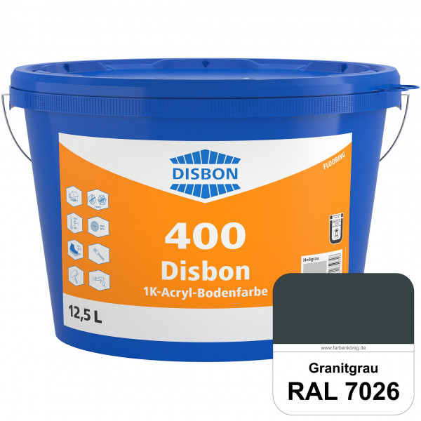 Disbon 400 1K-Acryl-Bodenfarbe (RAL 7026 Granitgrau) Dispersionsbeschichtung für mineralische Bodenf