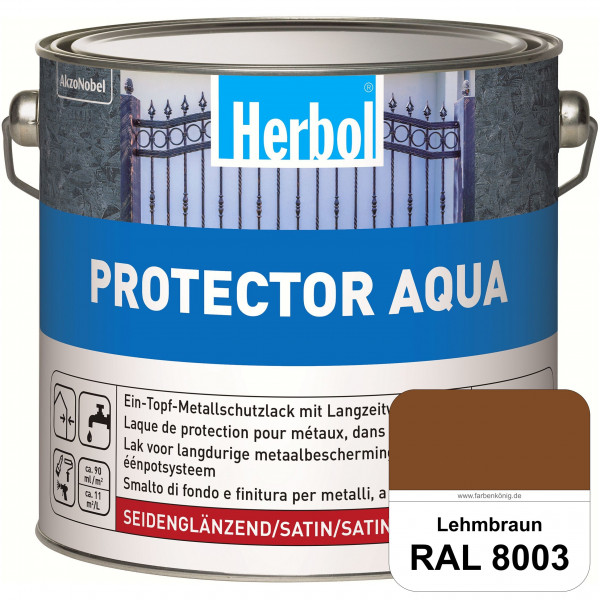 Protector Aqua (RAL 8003 Lehmbraun) Lack für Eisen, Stahl und NE-Metalle (Innen&Außen)