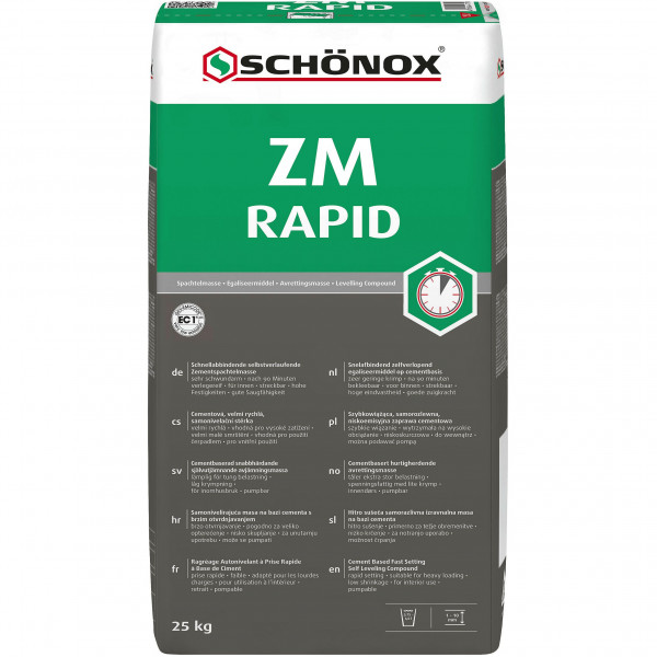 SCHÖNOX® ZM Rapid - schnellabbindende Zementspachtelmasse