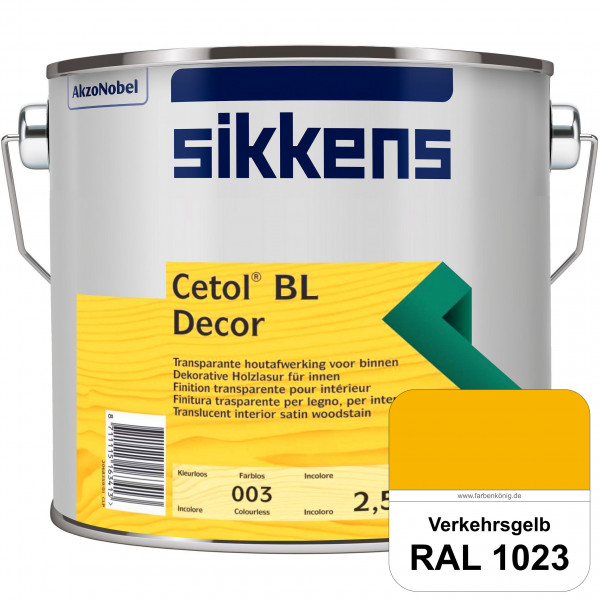 Cetol BL Decor (RAL 1023 Verkehrsgelb) wasserbasierte & seidenglänzende Dünnschichtlasur für innen