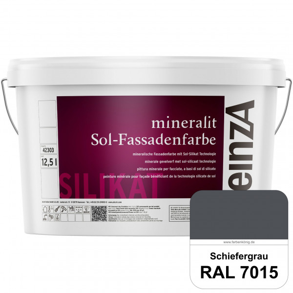 einzA mineralit Sol Fassadenfarbe (RAL 7015 Schiefergrau) mineralische Fassadenfarbe mit Sol-Silikat