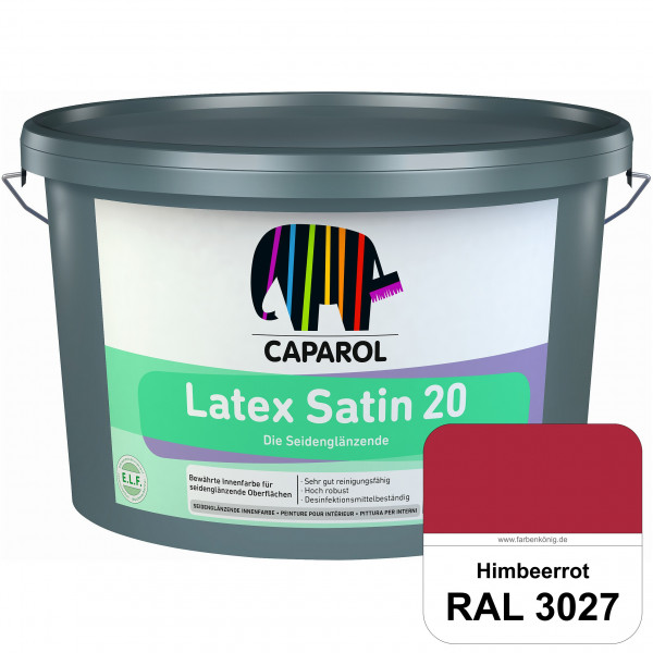 Latex Satin 20 (RAL 3027 Himbeerrot) strapazierfähige seidenglänzende Latexfarbe (Innen)