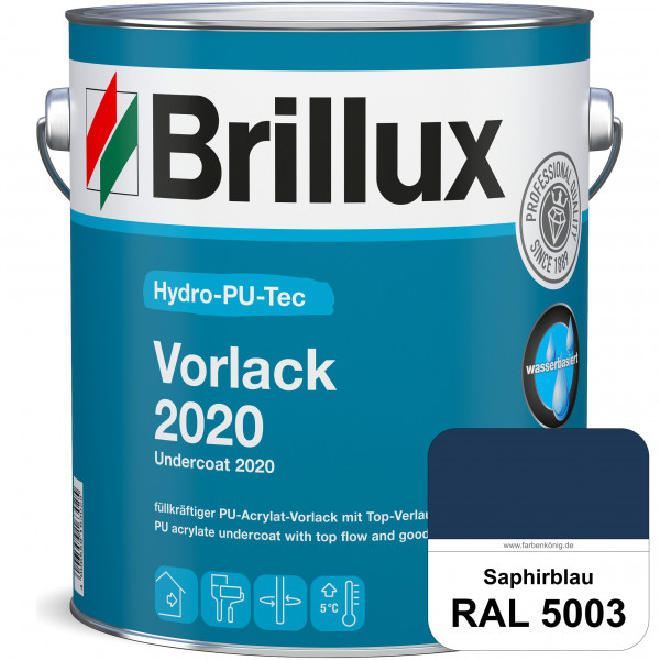 Hydro-PU-Tec Vorlack 2020 (RAL 5003 Saphirblau) hochwertiger Vorlack für grundierte bzw. gespachtelt