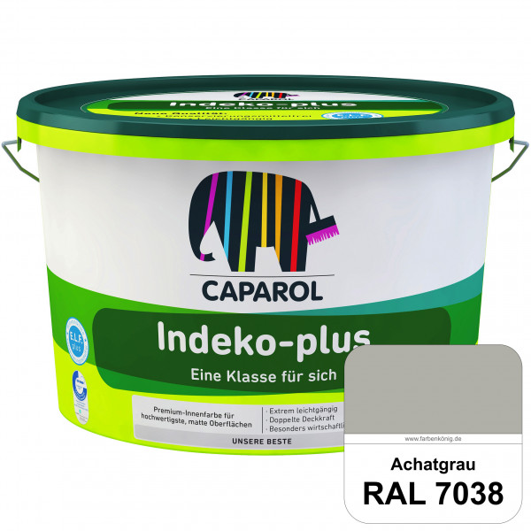 Indeko-plus (RAL 7038 Achatgrau) doppeldeckende matte & hochwertige Innenfarbe