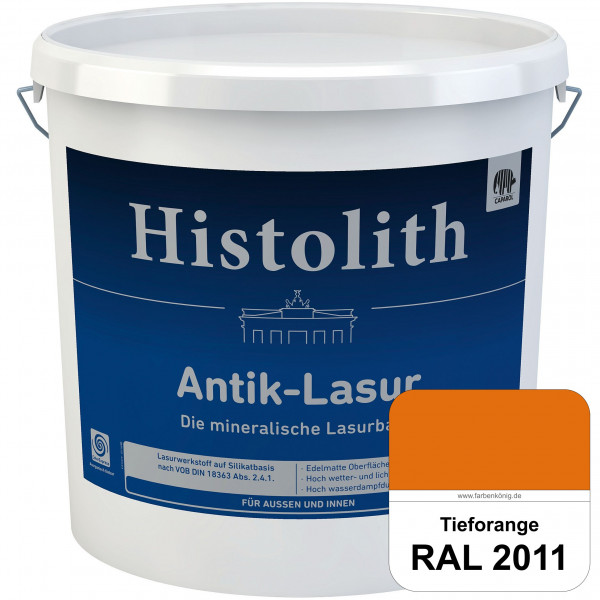 Histolith® Antik-Lasur (RAL 2011 Tieforange) Lasurkonzentrat nach dem Vorbild historischer Beschicht