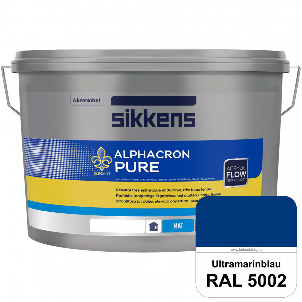 Alphacron Pure (RAL 5002 Ultramarinblau) Edelmatte & hochertige Premium Wandfarbe für glatte Untergr