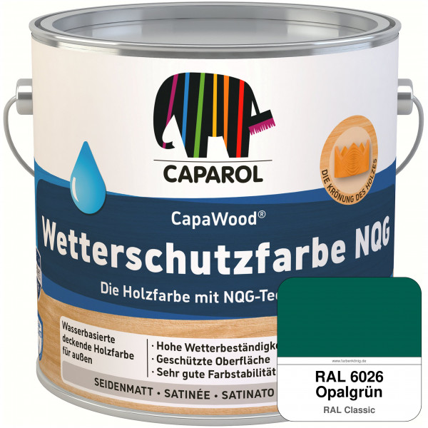 CapaWood® Wetterschutzfarbe NQG (RAL 6026 Opalgrün) - ersetzt Capadur Wetterschutzfarbe NQG