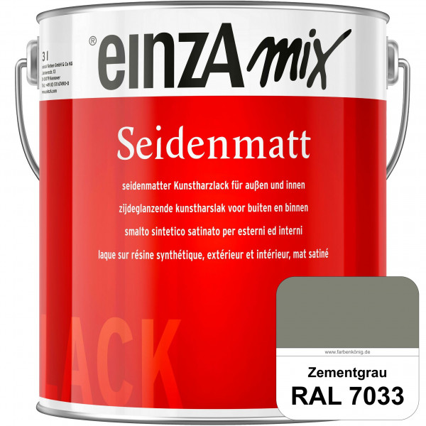 einzA Seidenmatt (RAL 7033 Zementgrau) Lösemittelhaltiger Seidenmattlack
