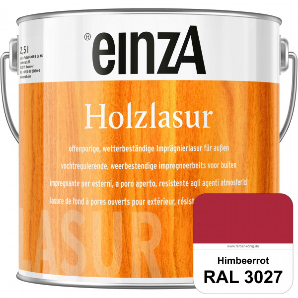 einzA Holzlasur (RAL 3027 Himbeerrot) Offenporige Imprägnierlasur für Außen-Holzbauteile