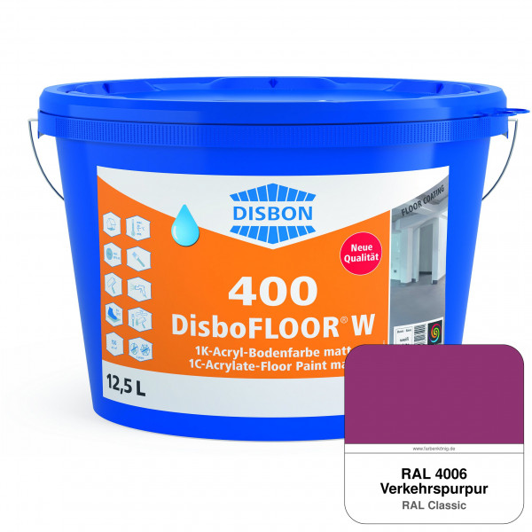DisboFLOOR W 400 1K-Acryl-Bodenfarbe (RAL 4006 Verkehrspurpur)