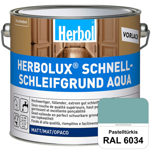 Schnellschleifgrund Aqua (RAL 6034 Pastelltürkis) wasserverdünnbarer Vorlack mit hervorragender Schl