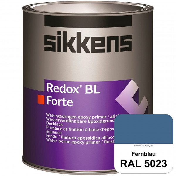Redox BL Forte (RAL 5023 Fernblau) seidenmatte & wasserbasierte 2-K-Epoxidharzlack (innen)