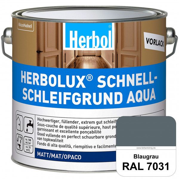 Schnellschleifgrund Aqua (RAL 7031 Blaugrau) wasserverdünnbarer Vorlack mit hervorragender Schleifba