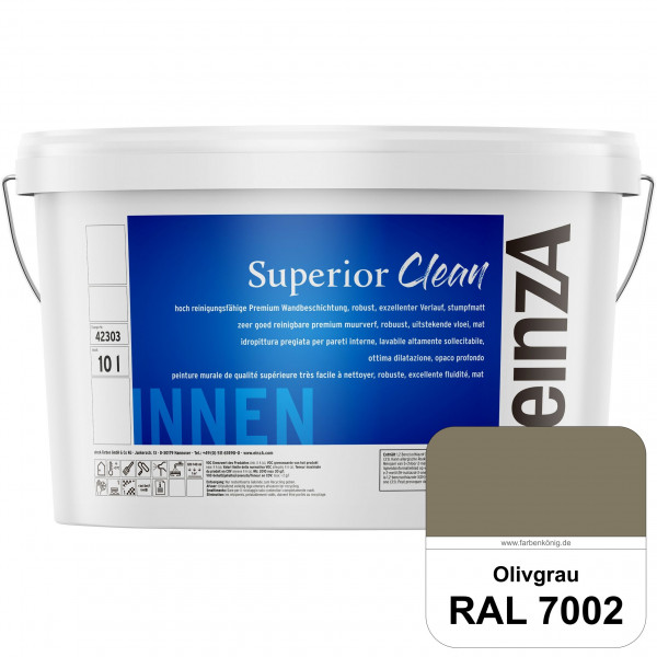 einzA Superior Clean (RAL 7002 Olivgrau) Hoch reinigungsfähige, stumpfmatte Premium-Wandbeschichtung