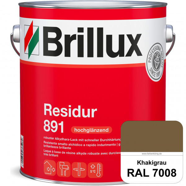 Residur 891 (RAL 7008 Khakigrau) widerstandsfähige, schnell trocknender Lack für grundierte Metallba