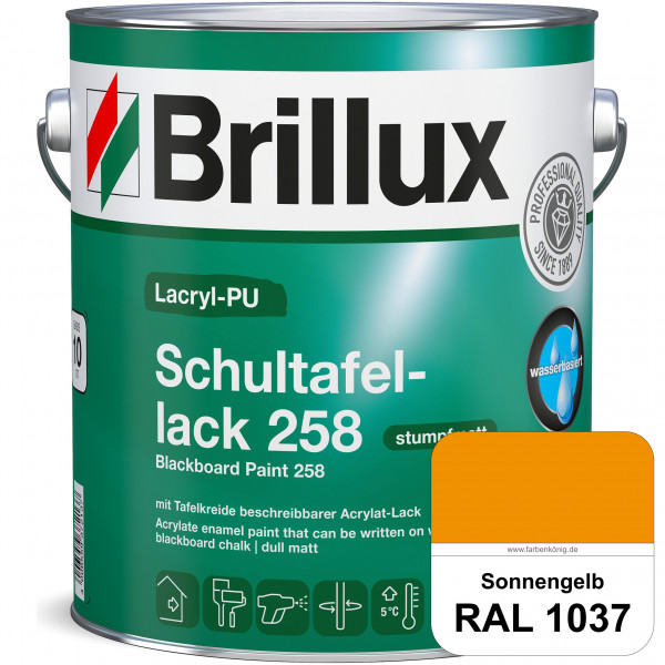 Lacryl-PU Schultafellack 258 (RAL 1037 Sonnengelb) wasserbasierter und matter Schultafellack (innen)