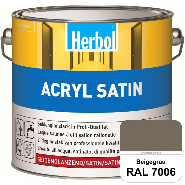 Acryl Satin (RAL 7006 Beigegrau) wasserverdünnbarer seidenglänzender Lack (Innen & Außen)