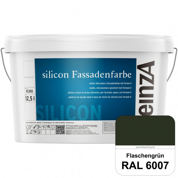 einzA silicon Fassadenfarbe (RAL 6007 Flaschengrün) Hochwertige Siliconharz-Fassadenfarbe