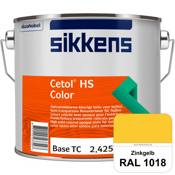 Cetol HS Color (RAL 1018 Zinkgelb) Dekorative semi-transparente Lasur (lösemittelhaltig) für außen.
