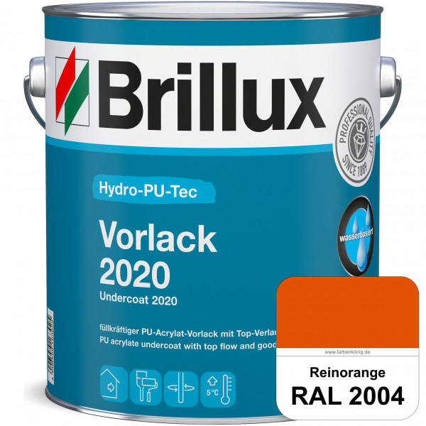 Hydro-PU-Tec Vorlack 2020 (RAL 2004 Reinorange) hochwertiger Vorlack für grundierte bzw. gespachtelt