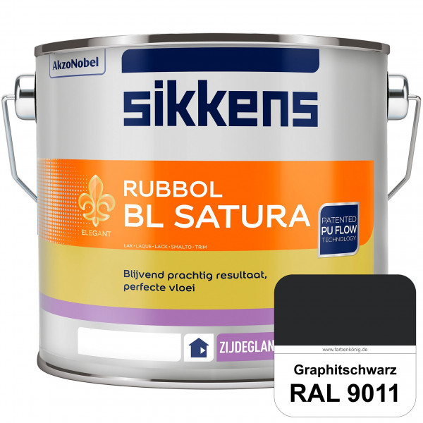 Rubbol BL Satura (RAL 9011 Graphitschwarz) seidenglänzender PU-Lack (wasserbasiert) innen & außen