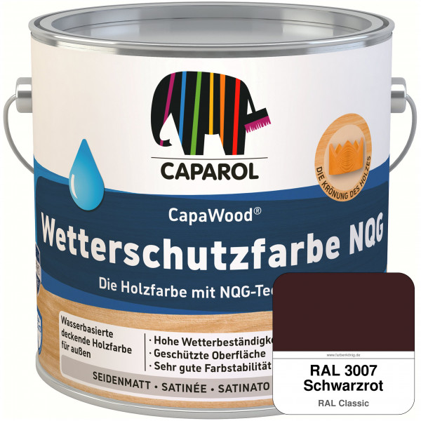 CapaWood® Wetterschutzfarbe NQG (RAL 3007 Schwarzrot) - ersetzt Capadur Wetterschutzfarbe NQG